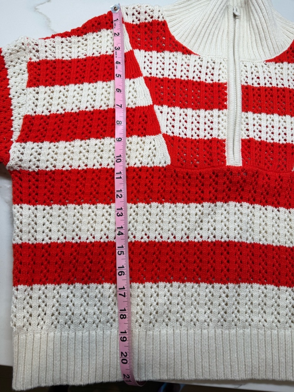 a new day❤️🤍 Half-Zip Knit Sweater🤍❤️ - Picture 6 of 8